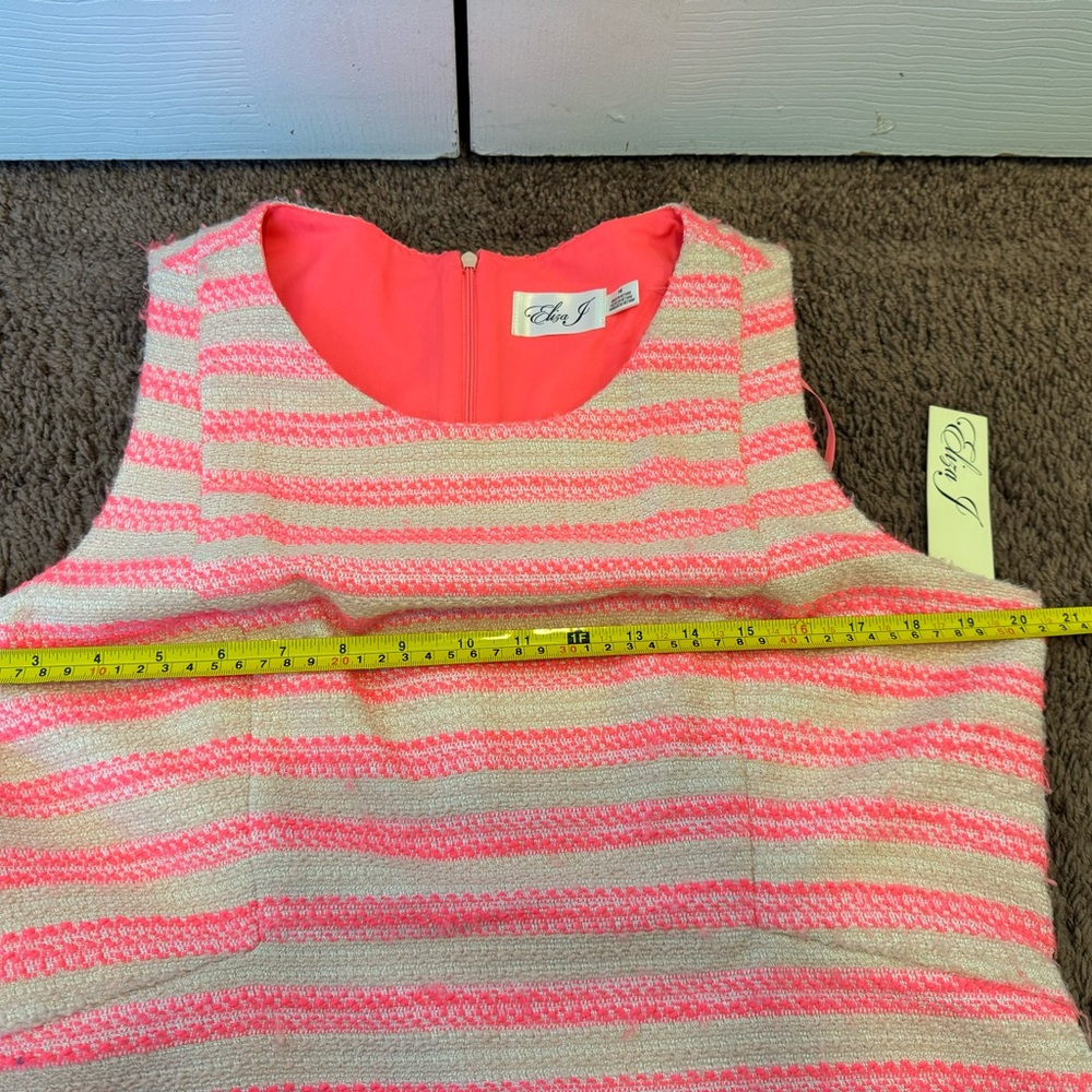 Eliza J Neon Pink Tweed Sheath Dress Barbiecore Sleeveless 12 14 L NEW $138 - Picture 7 of 12